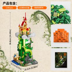 FUNWHOLE F9002 9002 non  TÒA NHÀ LÂU ĐÀI JACK VÀ CÂY ĐẬU THẦN bộ đồ chơi xếp lắp ráp ghép mô hình 1248 khối