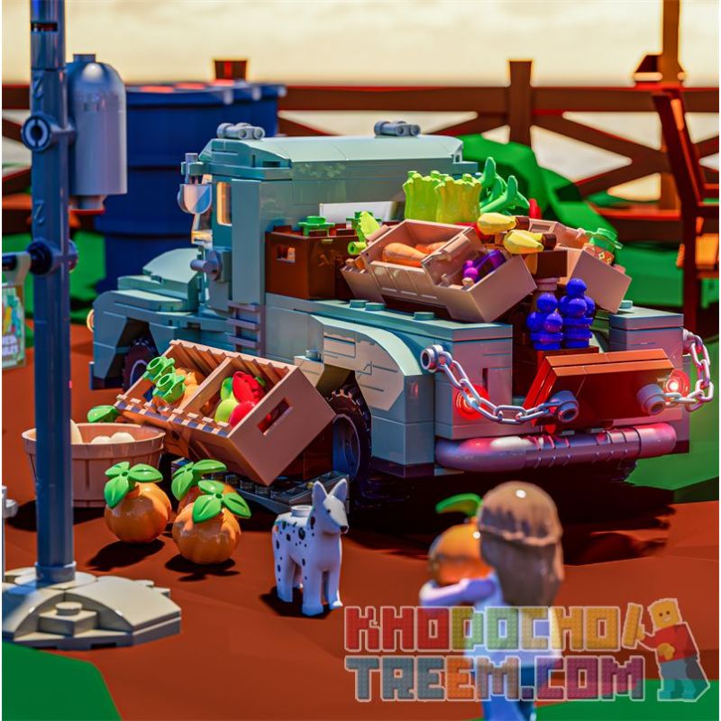 FUNWHOLE F9016 9016 non  XE TẢI NÔNG TRẠI bộ đồ chơi xếp lắp ráp ghép mô hình Creator THE FARM TRUCK Sáng Tạo 499 khối