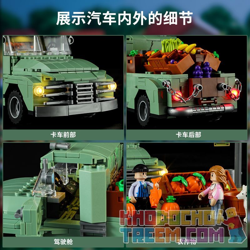 FUNWHOLE F9016 9016 non  XE TẢI NÔNG TRẠI bộ đồ chơi xếp lắp ráp ghép mô hình Creator THE FARM TRUCK Sáng Tạo 499 khối