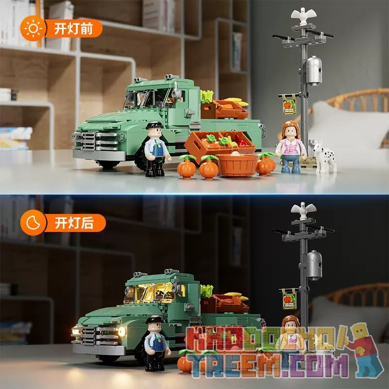 FUNWHOLE F9016 9016 non  XE TẢI NÔNG TRẠI bộ đồ chơi xếp lắp ráp ghép mô hình Creator THE FARM TRUCK Sáng Tạo 499 khối