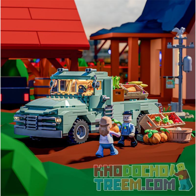 FUNWHOLE F9016 9016 non  XE TẢI NÔNG TRẠI bộ đồ chơi xếp lắp ráp ghép mô hình Creator THE FARM TRUCK Sáng Tạo 499 khối