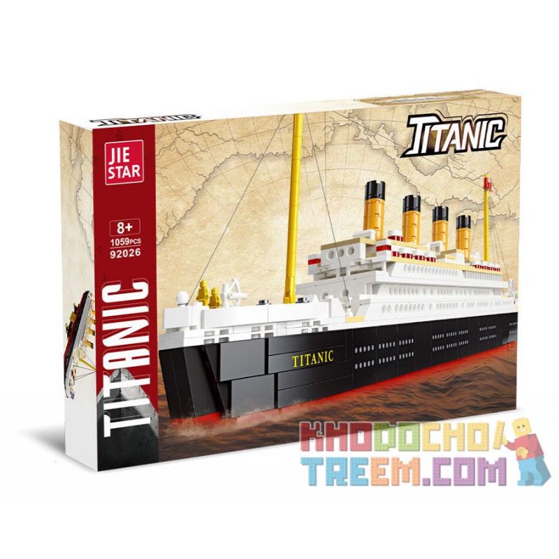 JIESTAR 92026 non  TÀU DU LỊCH TITANIC bộ đồ chơi xếp lắp ráp ghép mô hình Creator Sáng Tạo 1059 khối