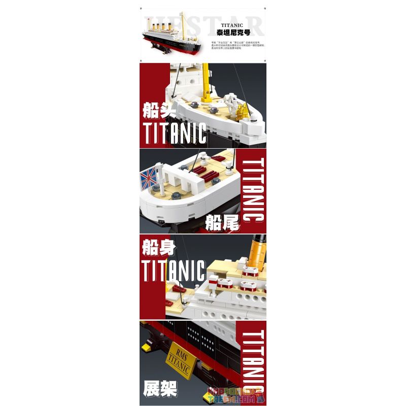 JIESTAR 92026 non  TÀU DU LỊCH TITANIC bộ đồ chơi xếp lắp ráp ghép mô hình Creator Sáng Tạo 1059 khối