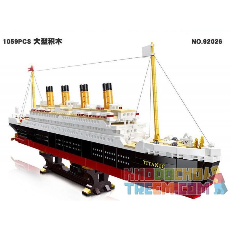 JIESTAR 92026 non  TÀU DU LỊCH TITANIC bộ đồ chơi xếp lắp ráp ghép mô hình Creator Sáng Tạo 1059 khối