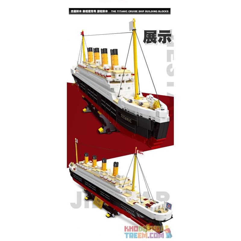 JIESTAR 92026 non  TÀU DU LỊCH TITANIC bộ đồ chơi xếp lắp ráp ghép mô hình Creator Sáng Tạo 1059 khối