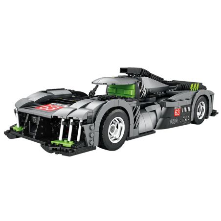 REOBRIX 11031 non  PEUGEOT 9X8 24 GIỜ CỦA SIÊU XE HYBRID LE MANS tỷ lệ 1:12 bộ đồ chơi xếp lắp ráp ghép mô hình Creator Sáng Tạo 1338 khối