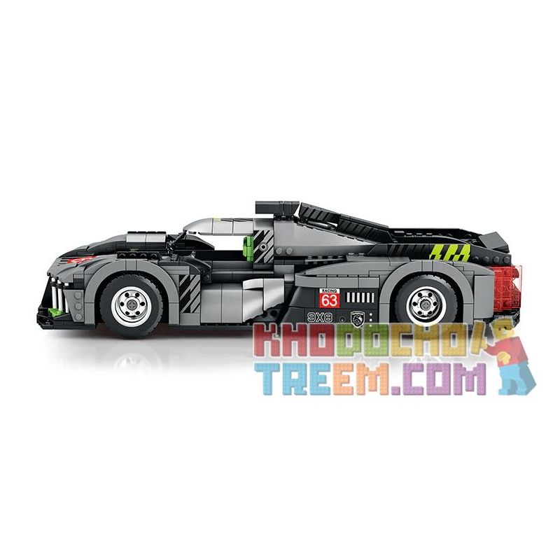 REOBRIX 11031 non  PEUGEOT 9X8 24 GIỜ CỦA SIÊU XE HYBRID LE MANS tỷ lệ 1:12 bộ đồ chơi xếp lắp ráp ghép mô hình Creator Sáng Tạo 1338 khối