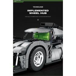 REOBRIX 11031 non  PEUGEOT 9X8 24 GIỜ CỦA SIÊU XE HYBRID LE MANS tỷ lệ 1:12 bộ đồ chơi xếp lắp ráp ghép mô hình Creator Sáng Tạo 1338 khối