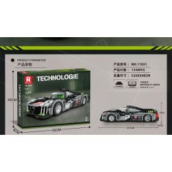 REOBRIX 11031 non  PEUGEOT 9X8 24 GIỜ CỦA SIÊU XE HYBRID LE MANS tỷ lệ 1:12 bộ đồ chơi xếp lắp ráp ghép mô hình Creator Sáng Tạo 1338 khối