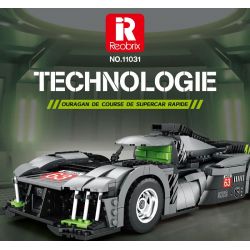 REOBRIX 11031 non  PEUGEOT 9X8 24 GIỜ CỦA SIÊU XE HYBRID LE MANS tỷ lệ 1:12 bộ đồ chơi xếp lắp ráp ghép mô hình Creator Sáng Tạo 1338 khối