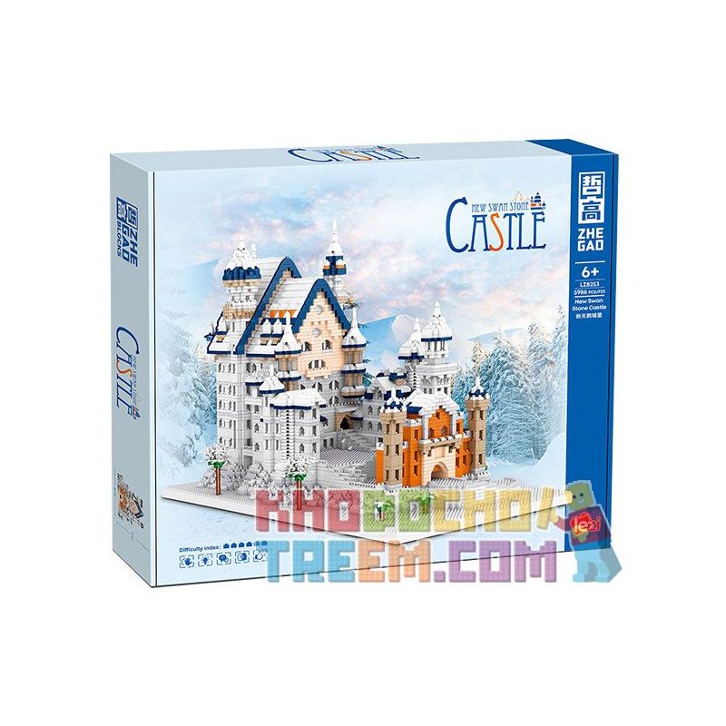 ZHEGAO LZ8253 8253 non  LÂU ĐÀI NEUSCHWANSTEIN bộ đồ chơi xếp lắp ráp ghép mô hình Creator NEW SWAN STONE CASTLE Sáng Tạo 5986 khối