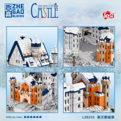 ZHEGAO LZ8253 8253 non  LÂU ĐÀI NEUSCHWANSTEIN bộ đồ chơi xếp lắp ráp ghép mô hình Creator NEW SWAN STONE CASTLE Sáng Tạo 5986 khối