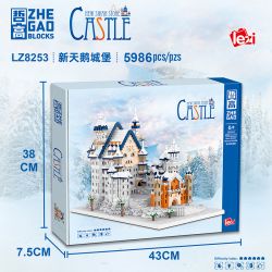ZHEGAO LZ8253 8253 non  LÂU ĐÀI NEUSCHWANSTEIN bộ đồ chơi xếp lắp ráp ghép mô hình Creator NEW SWAN STONE CASTLE Sáng Tạo 5986 khối