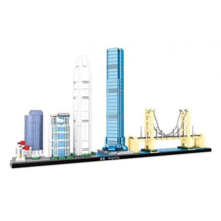 WOMA C0333 0333 non  ĐƯỜNG CHÂN TRỜI THÀNH PHỐ HỒNG KÔNG bộ đồ chơi xếp lắp ráp ghép mô hình Architecture CITY SKY VIEW Công Trình Kiến Trúc 1043 khối