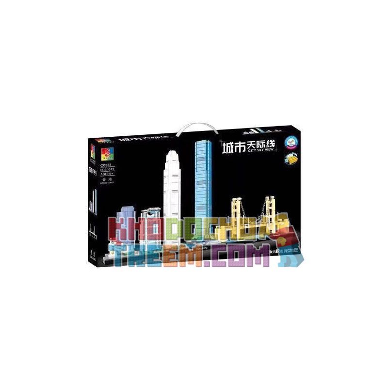 WOMA C0333 0333 non  ĐƯỜNG CHÂN TRỜI THÀNH PHỐ HỒNG KÔNG bộ đồ chơi xếp lắp ráp ghép mô hình Architecture CITY SKY VIEW Công Trình Kiến Trúc 1043 khối