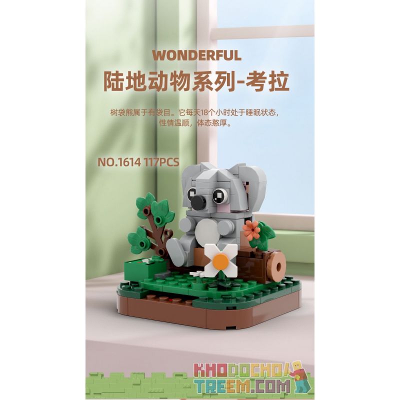 WANGE LIGAO DR.LUCK 1614 non  QUÁI THÚ TUYỆT VỜI KOALA bộ đồ chơi xếp lắp ráp ghép mô hình Creator Sáng Tạo 117 khối
