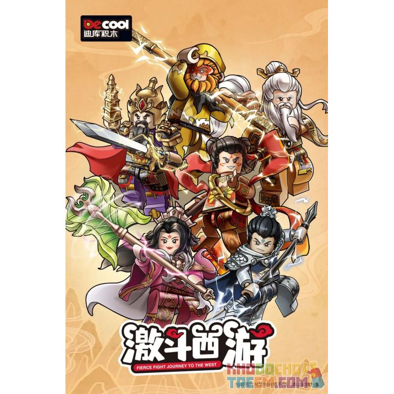 DECOOL BRICKCOOL 30307 non  TÂY DU CHIẾN ĐẤU LI JING VUA TOTA bộ đồ chơi xếp lắp ráp ghép mô hình FIERCE FIGHT JOURNEY TO THE WEST