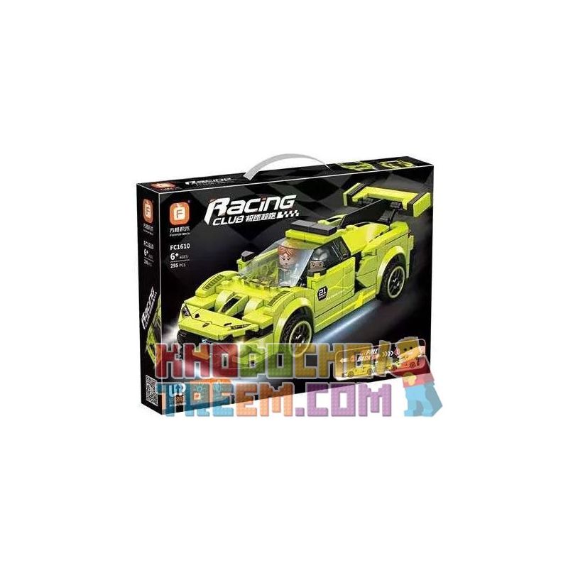 FORANGE FC1610 1610 non  SIÊU XE CỰC NHANH KÉO ÂM THANH VÀ ÁNH SÁNG bộ đồ chơi xếp lắp ráp ghép mô hình Speed Champions Racing Cars RACING CLUB Đua Xe Công Thức 295 khối
