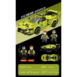 FORANGE FC1610 1610 non  SIÊU XE CỰC NHANH KÉO ÂM THANH VÀ ÁNH SÁNG bộ đồ chơi xếp lắp ráp ghép mô hình Speed Champions Racing Cars RACING CLUB Đua Xe Công Thức 295 khối