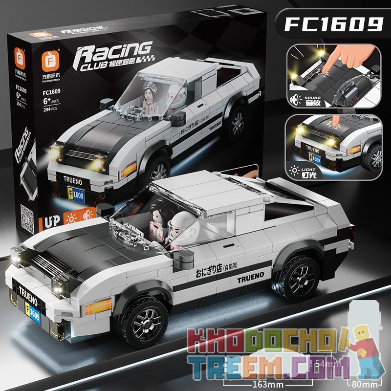 FORANGE FC1609 1609 non  SIÊU XE CỰC NHANH KÉO ÂM THANH VÀ ÁNH SÁNG bộ đồ chơi xếp lắp ráp ghép mô hình Speed Champions Racing Cars RACING CLUB Đua Xe Công Thức 294 khối