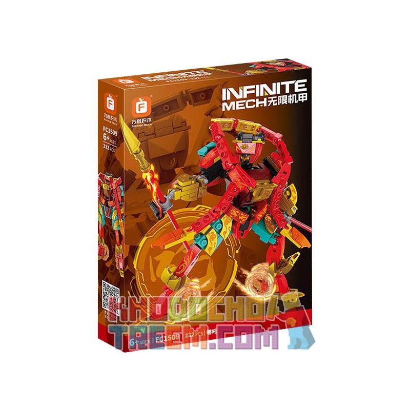 FORANGE FC1509 1509 non  INFINITE MECHA NEZHA HÀNH TRÌNH ĐẾN PHƯƠNG TÂY bộ đồ chơi xếp lắp ráp ghép mô hình 232 khối