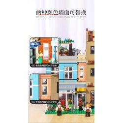 BITING CAT Q2023 2023 non  NGƯỜI BÁN HOA bộ đồ chơi xếp lắp ráp ghép mô hình Creator FLOWER SHOP Sáng Tạo 2505 khối