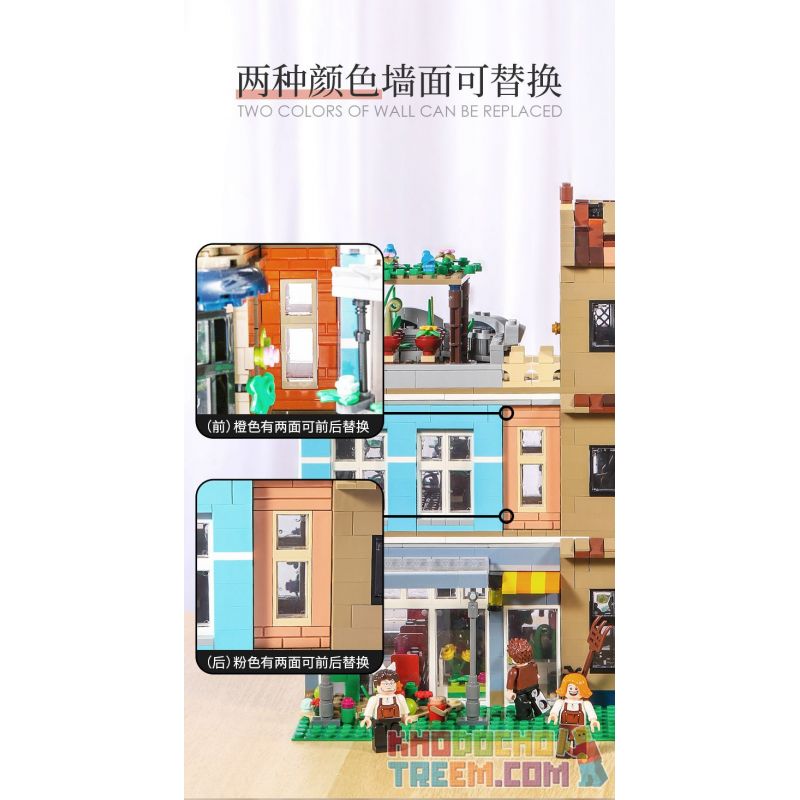 BITING CAT Q2023 2023 non  NGƯỜI BÁN HOA bộ đồ chơi xếp lắp ráp ghép mô hình Creator FLOWER SHOP Sáng Tạo 2505 khối