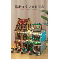 BITING CAT Q2023 2023 non  NGƯỜI BÁN HOA bộ đồ chơi xếp lắp ráp ghép mô hình Creator FLOWER SHOP Sáng Tạo 2505 khối