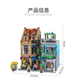 BITING CAT Q2023 2023 non  NGƯỜI BÁN HOA bộ đồ chơi xếp lắp ráp ghép mô hình Creator FLOWER SHOP Sáng Tạo 2505 khối