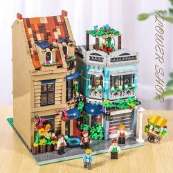 BITING CAT Q2023 2023 non  NGƯỜI BÁN HOA bộ đồ chơi xếp lắp ráp ghép mô hình Creator FLOWER SHOP Sáng Tạo 2505 khối