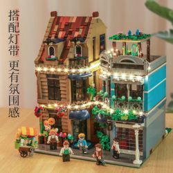 BITING CAT Q2023 2023 non  NGƯỜI BÁN HOA bộ đồ chơi xếp lắp ráp ghép mô hình Creator FLOWER SHOP Sáng Tạo 2505 khối