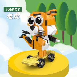 CAYI 2011 non  PHIM HOẠT HÌNH TRƯỢT ĐỘNG VẬT 4 LOẠI HỔ SƯ TỬ THỎ HƯƠU CAO CỔ bộ đồ chơi xếp lắp ráp ghép mô hình 468 khối