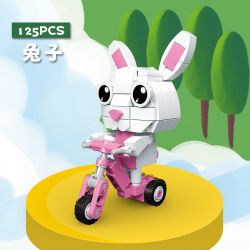 CAYI 2011 non  PHIM HOẠT HÌNH TRƯỢT ĐỘNG VẬT 4 LOẠI HỔ SƯ TỬ THỎ HƯƠU CAO CỔ bộ đồ chơi xếp lắp ráp ghép mô hình 468 khối