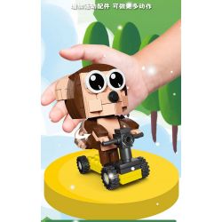 CAYI 2010 non  PHIM HOẠT HÌNH CON VẬT TRƯỜN 4 LOẠI MYNA VOI HÀ MÃ KHỈ bộ đồ chơi xếp lắp ráp ghép mô hình 443 khối