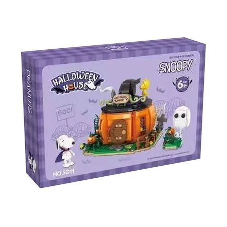 CACO S011 non  SNOOPY HALLOWEEN bộ đồ chơi xếp lắp ráp ghép mô hình Creator PEANUTS HALLOWEEN HOUSE Sáng Tạo 755 khối