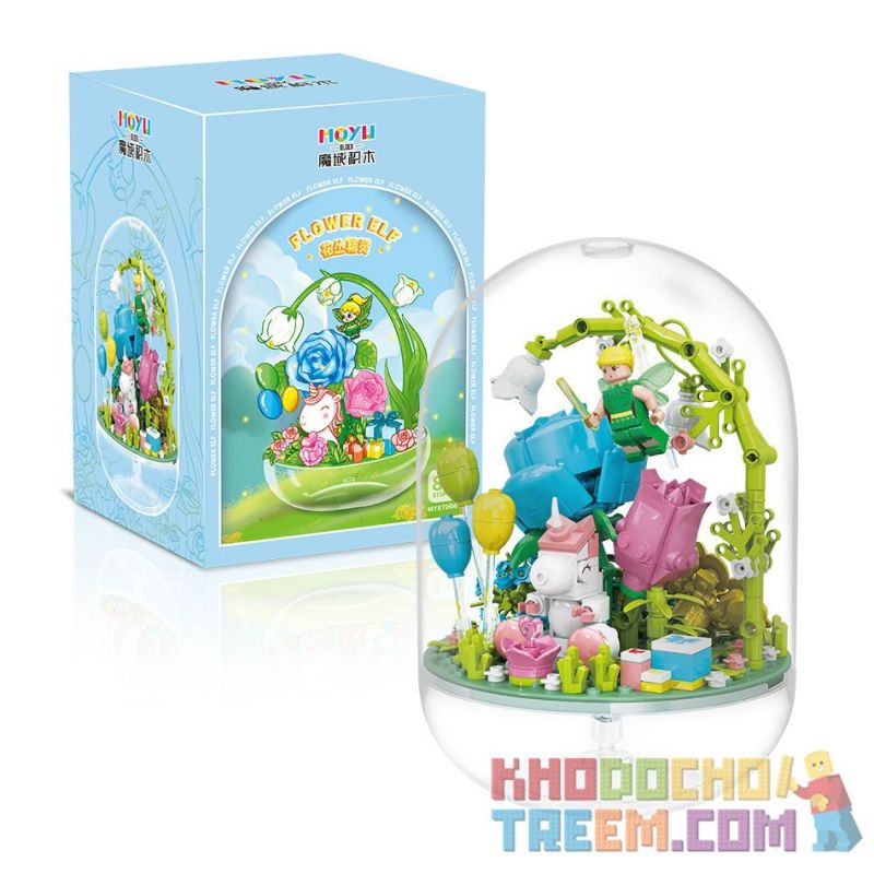 MOYU BLOCK MY87005 87005 non  CHẬU CÂY MỌNG NƯỚC HOA TIÊN bộ đồ chơi xếp lắp ráp ghép mô hình FLOWER ELF 373 khối