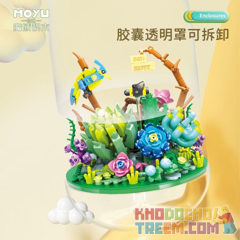 MOYU BLOCK MY87005 87005 non  CÂY TRỒNG TRONG CHẬU MỌNG NƯỚC BÍ MẬT bộ đồ chơi xếp lắp ráp ghép mô hình SUCCULENTS SECRET 407 khối