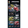 JIQILE 47002 non  XE ĐUA 4 LOẠI VÀNG TRẮNG CAM ĐỎ bộ đồ chơi xếp lắp ráp ghép mô hình  RACING Kỹ Thuật Công Nghệ Cao Mô Hình Phương Tiện 742 khối
