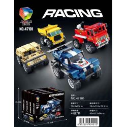 JIQILE 47101 non  4 PHƯƠNG TIỆN ĐÔ THỊ XE CẢNH SÁT BEN CỨU HỎA QUÂN SỰ HUMMER bộ đồ chơi xếp lắp ráp ghép mô hình  CITY VEHICLE Kỹ Thuật Công Nghệ Cao Mô Hình Phương Tiện 1172 khối