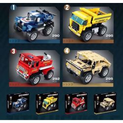 JIQILE 47101 non  4 PHƯƠNG TIỆN ĐÔ THỊ XE CẢNH SÁT BEN CỨU HỎA QUÂN SỰ HUMMER bộ đồ chơi xếp lắp ráp ghép mô hình  CITY VEHICLE Kỹ Thuật Công Nghệ Cao Mô Hình Phương Tiện 1172 khối