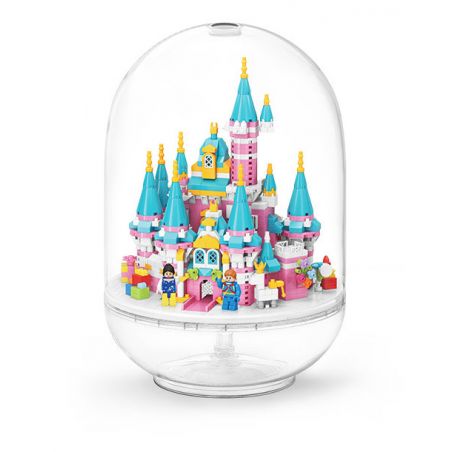 MOYU BLOCK MY92102 92102 non  VIÊN NANG LÂU ĐÀI MÀU HỒNG bộ đồ chơi xếp lắp ráp ghép mô hình Girl PINK CASTLE Con Gái 1169 khối