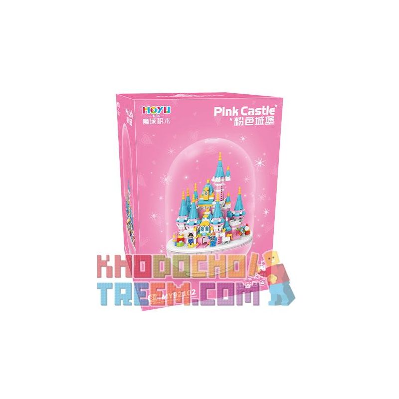 MOYU BLOCK MY92102 92102 non  VIÊN NANG LÂU ĐÀI MÀU HỒNG bộ đồ chơi xếp lắp ráp ghép mô hình Girl PINK CASTLE Con Gái 1169 khối