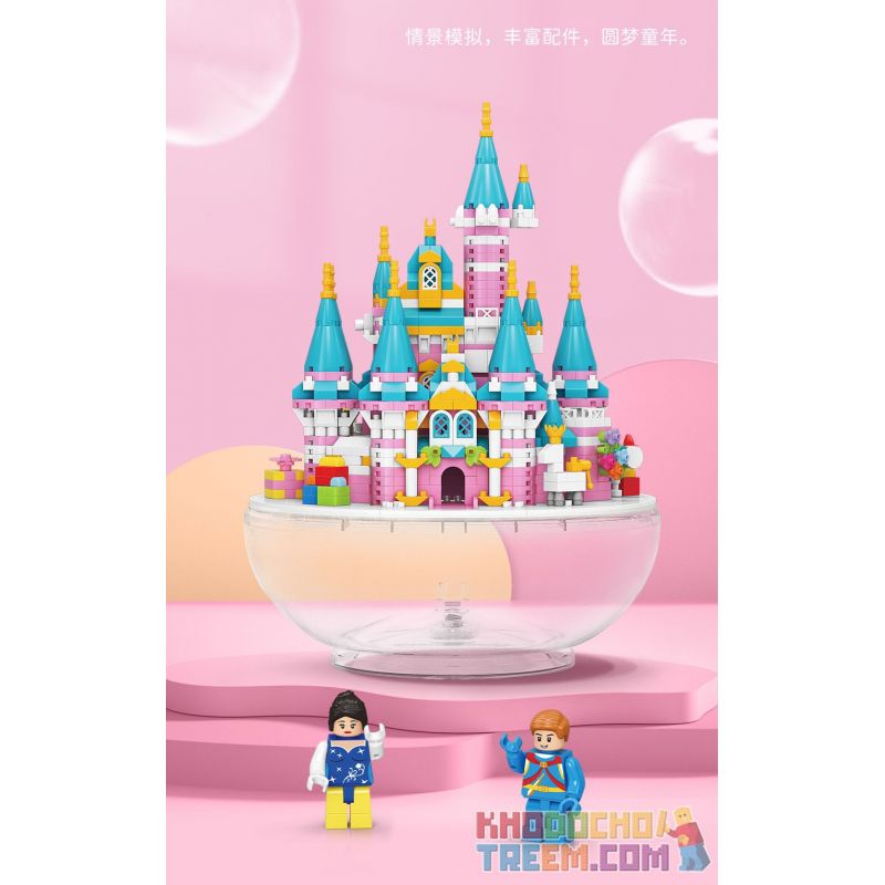 MOYU BLOCK MY92102 92102 non  VIÊN NANG LÂU ĐÀI MÀU HỒNG bộ đồ chơi xếp lắp ráp ghép mô hình Girl PINK CASTLE Con Gái 1169 khối