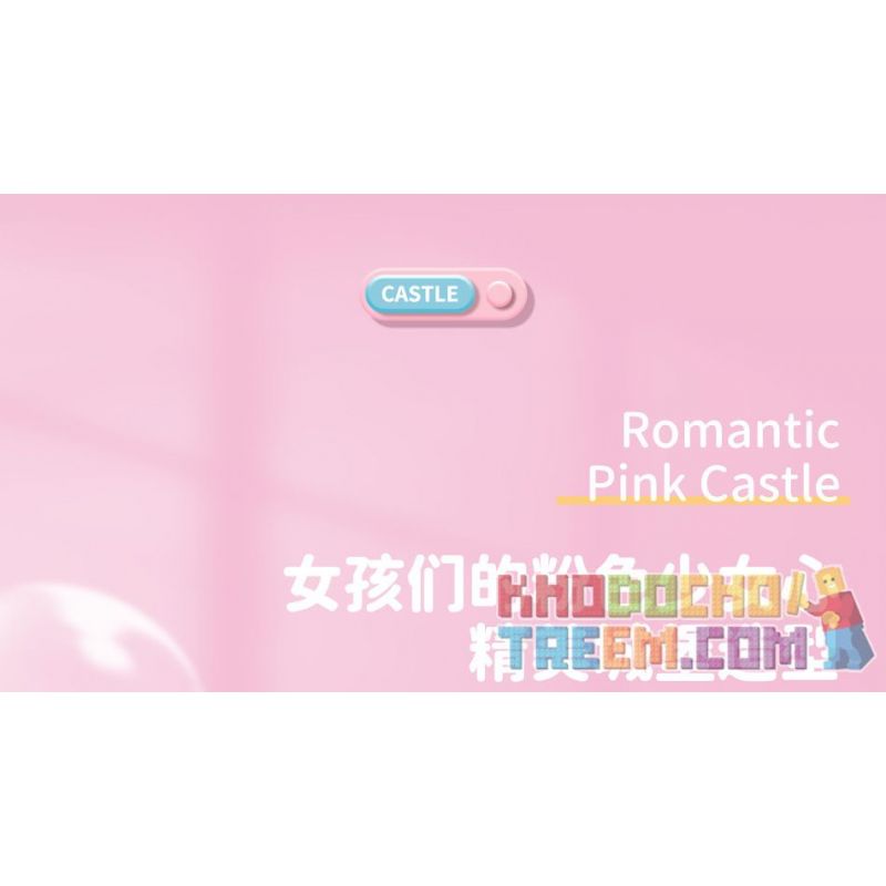 MOYU BLOCK MY92102 92102 non  VIÊN NANG LÂU ĐÀI MÀU HỒNG bộ đồ chơi xếp lắp ráp ghép mô hình Girl PINK CASTLE Con Gái 1169 khối