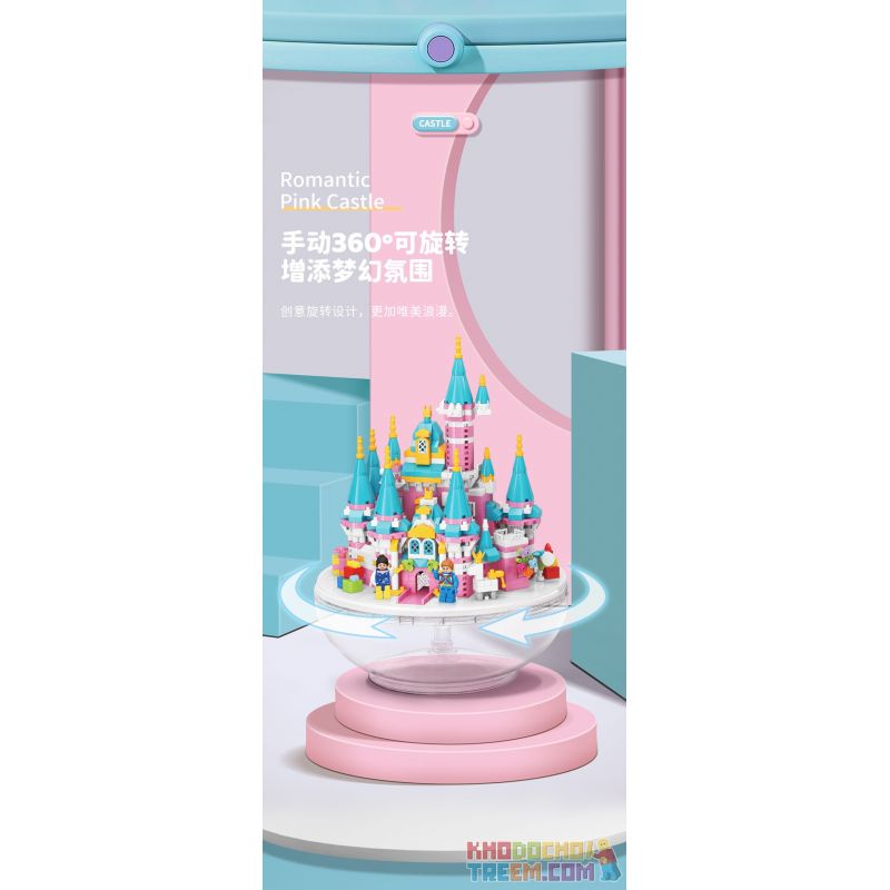 MOYU BLOCK MY92102 92102 non  VIÊN NANG LÂU ĐÀI MÀU HỒNG bộ đồ chơi xếp lắp ráp ghép mô hình Girl PINK CASTLE Con Gái 1169 khối