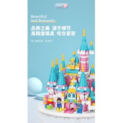 MOYU BLOCK MY92102 92102 non  VIÊN NANG LÂU ĐÀI MÀU HỒNG bộ đồ chơi xếp lắp ráp ghép mô hình Girl PINK CASTLE Con Gái 1169 khối