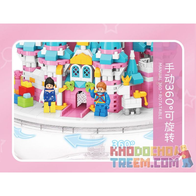 MOYU BLOCK MY92102 92102 non  VIÊN NANG LÂU ĐÀI MÀU HỒNG bộ đồ chơi xếp lắp ráp ghép mô hình Girl PINK CASTLE Con Gái 1169 khối