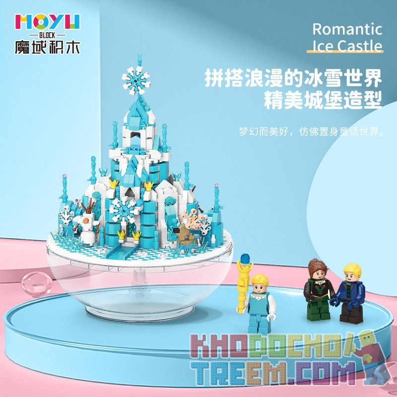 MOYU BLOCK MY92101 92101 non  VIÊN NANG LÂU ĐÀI BĂNG bộ đồ chơi xếp lắp ráp ghép mô hình Girl ICE CASTLE Con Gái 1610 khối