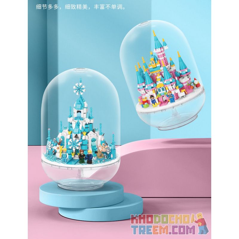MOYU BLOCK MY92101 92101 non  VIÊN NANG LÂU ĐÀI BĂNG bộ đồ chơi xếp lắp ráp ghép mô hình Girl ICE CASTLE Con Gái 1610 khối