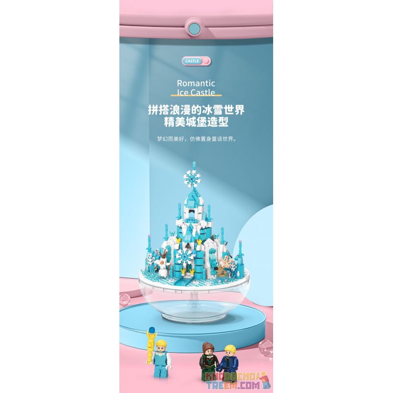 MOYU BLOCK MY92101 92101 non  VIÊN NANG LÂU ĐÀI BĂNG bộ đồ chơi xếp lắp ráp ghép mô hình Girl ICE CASTLE Con Gái 1610 khối